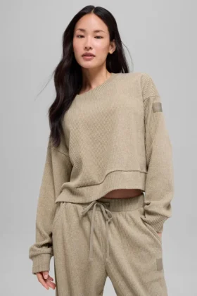 Muse genser med rund hals – Gravel Heather