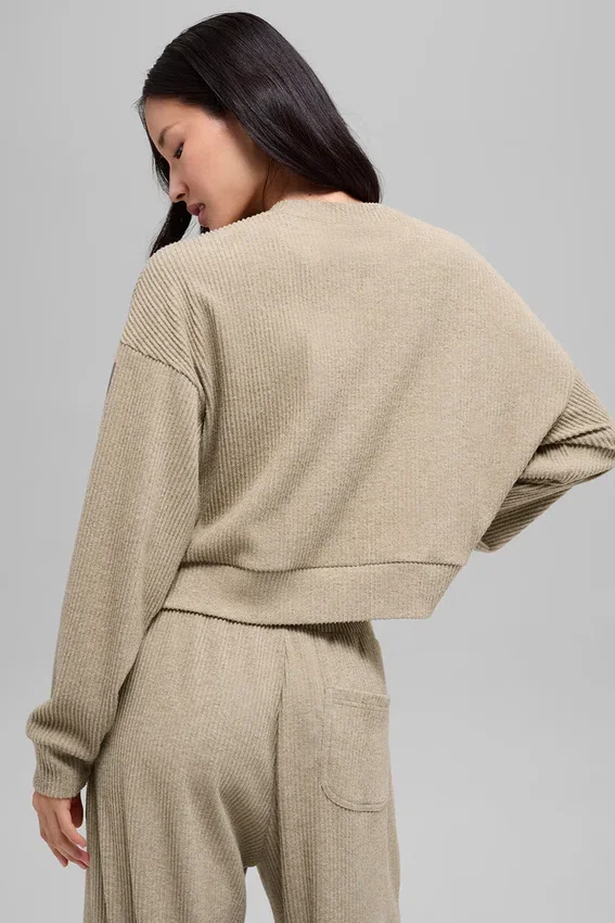 Muse genser med rund hals – Gravel Heather