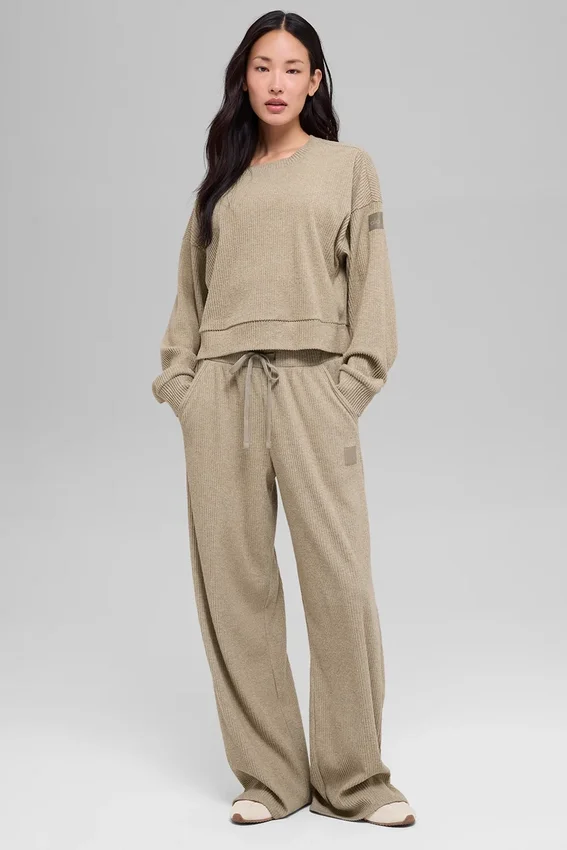 Muse genser med rund hals – Gravel Heather