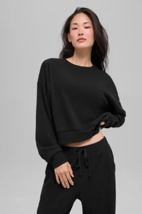 Muse genser med rund hals – svart