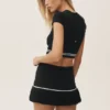 My Serve-tennisskjørt i bomull og kashmir med High-Waist-modell – svart/hvit