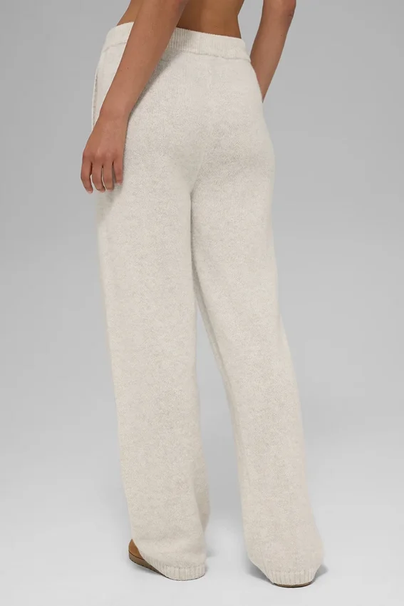 New Class-joggebukser i ull og kashmir – Bone Heather