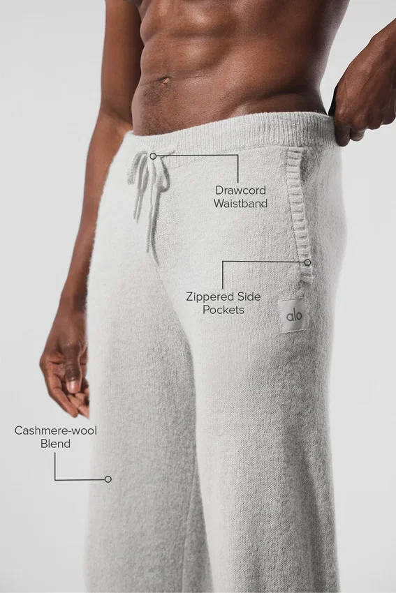 New Class-joggebukser i ull og kashmir – Pearl Grey Heather