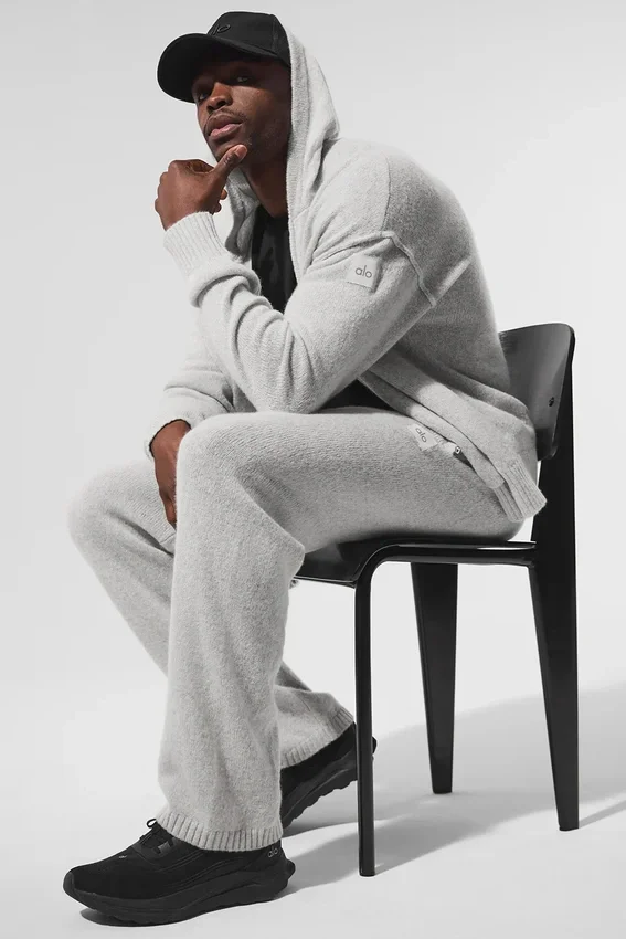 New Class-joggebukser i ull og kashmir – Pearl Grey Heather