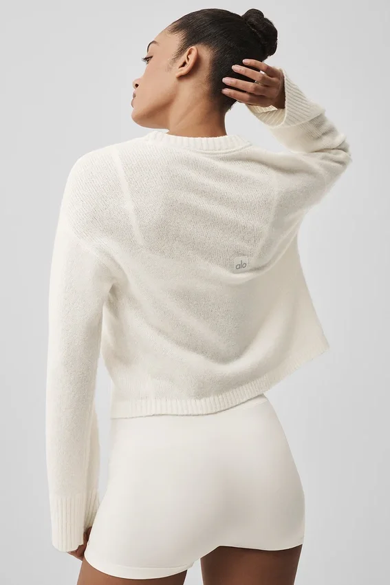 New Class Tie-cardigan i ull og kashmir – elfenben