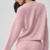 New Class Tie-cardigan i ull og kashmir – vintage rosa