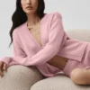 New Class Tie-cardigan i ull og kashmir – vintage rosa