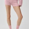 Noble-shorts i ull og kashmir med ribbestrikk – vintage-rosa