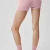 Noble-shorts i ull og kashmir med ribbestrikk – vintage-rosa