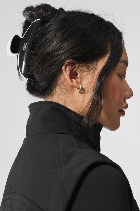 Outline Claw Clip – svart/hvit