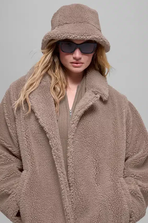 Oversized Sherpa-trench – Chai Latte