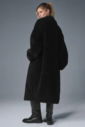 Oversized Sherpa-trench – svart