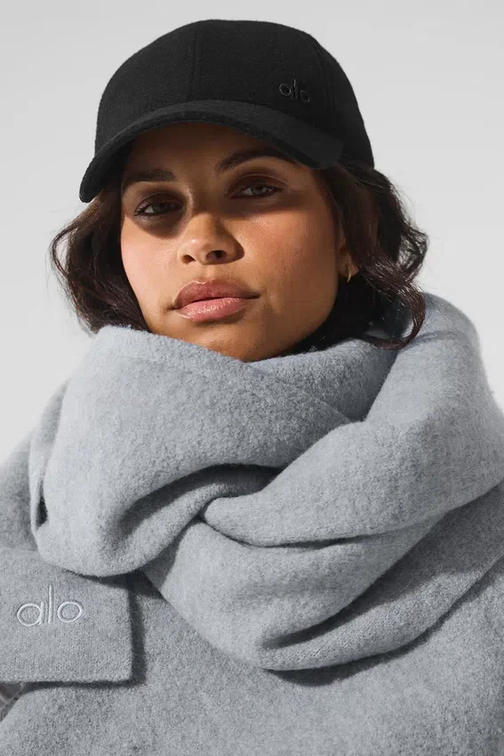 Oversized skjerf i merinoull – Hazy Heather Grey
