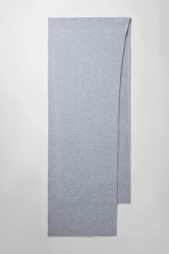 Oversized skjerf i merinoull – Hazy Heather Grey