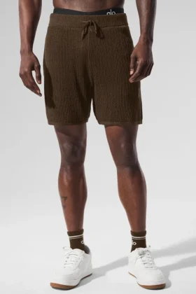 Åpenstrikkede shorts – Espresso