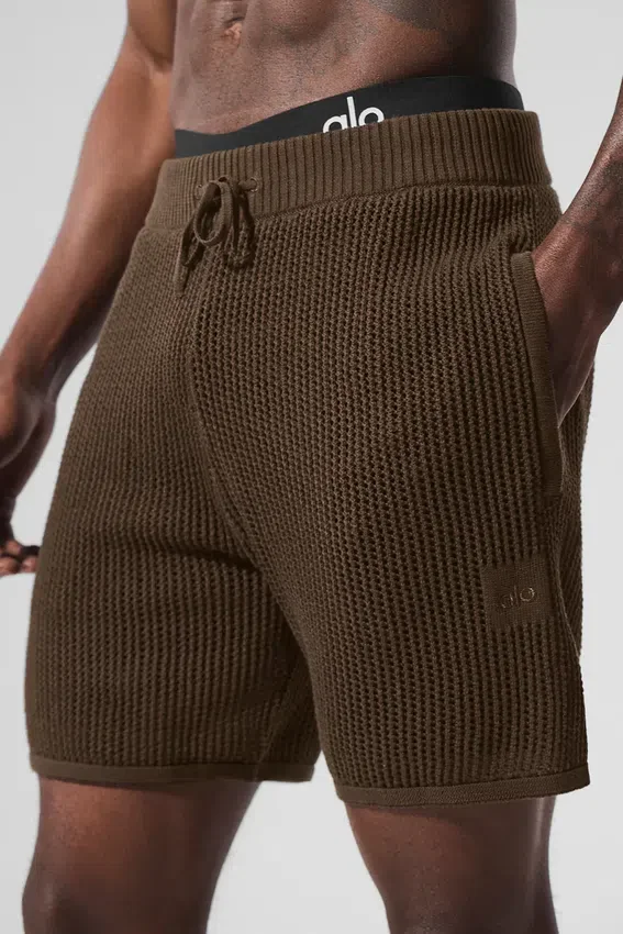Åpenstrikkede shorts – Espresso