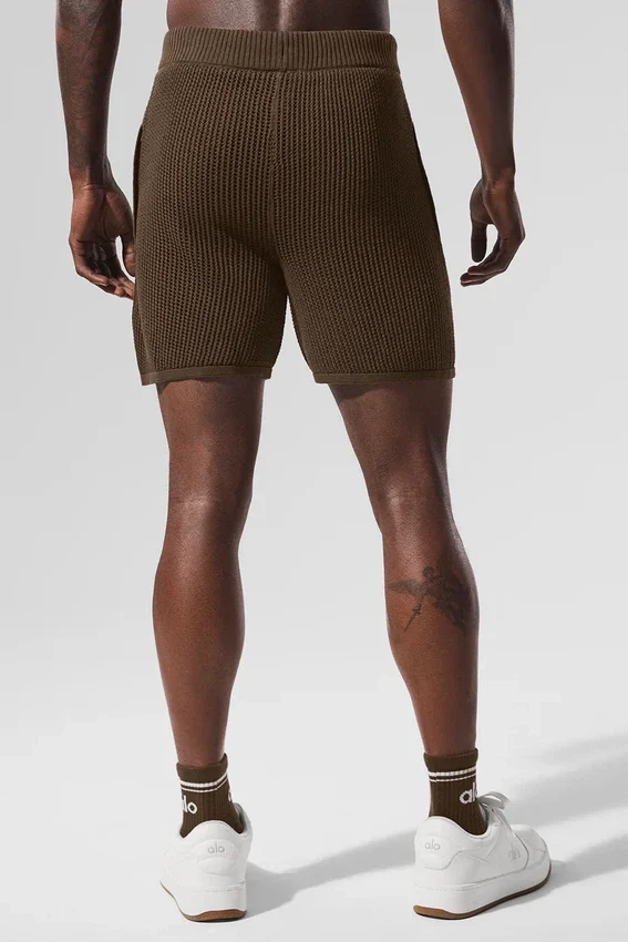 Åpenstrikkede shorts – Espresso