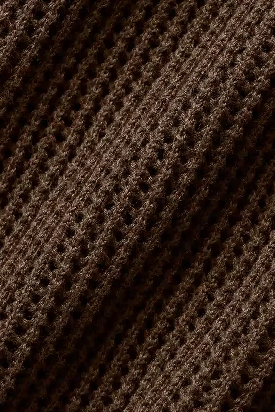Åpenstrikkede shorts – Espresso