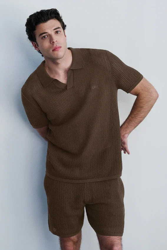 Åpenstrikkede shorts – Espresso