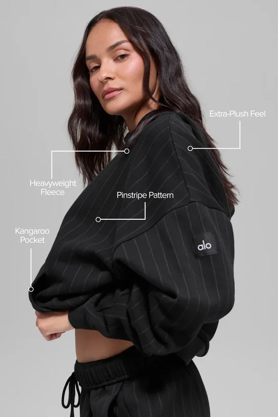 Pinstripe-hettegenser – svart pinstripe