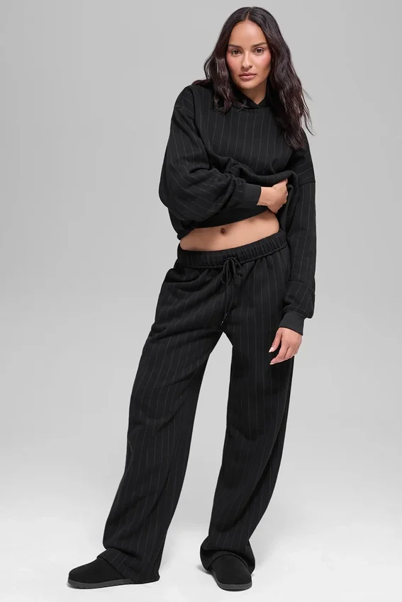 Pinstripe-hettegenser – svart pinstripe
