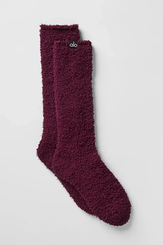 Plush Lush-sokker for kvinner – burgunder