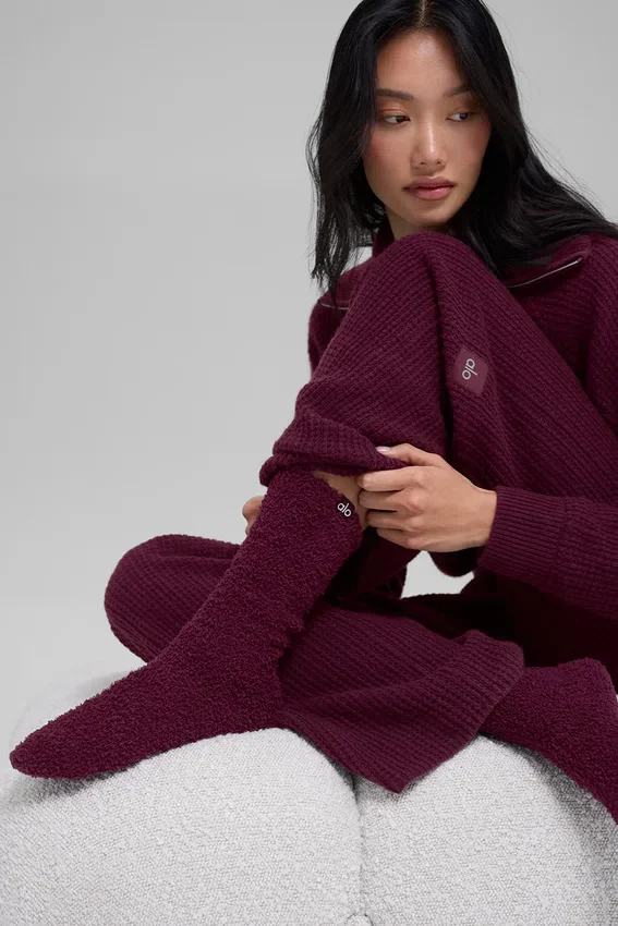 Plush Lush-sokker for kvinner – burgunder