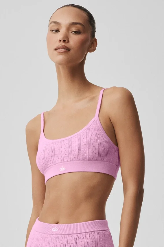 Pointelle-strikkegenser Be Mine-BH – Candy Heart Pink