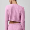 Pointelle-strikkegenser «Be Mine»-cardigan – Candy Heart Pink
