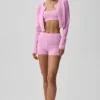 Pointelle-strikkegenser «Be Mine»-cardigan – Candy Heart Pink