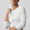 Pointelle-strikkegenser «Be Mine»-cardigan – halvgjennomsiktig hvit