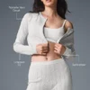 Pointelle-strikkegenser «Be Mine»-cardigan – lys grå melert