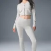 Pointelle-strikkegenser «Be Mine»-cardigan – lys grå melert