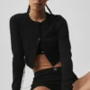 Pointelle-strikkegenser «Be Mine»-cardigan – svart