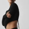 Pointelle-strikkegenser «Be Mine»-cardigan – svart