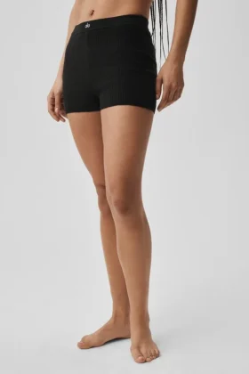 Pointelle-strikkegenser Be Mine Hot Short – svart