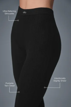 Pointelle Strikkegenser High-Waist Be Mine Tights – Svart