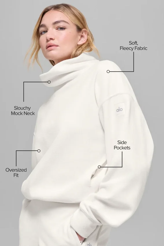 Polar Fleece Hazy-genser – elfenben