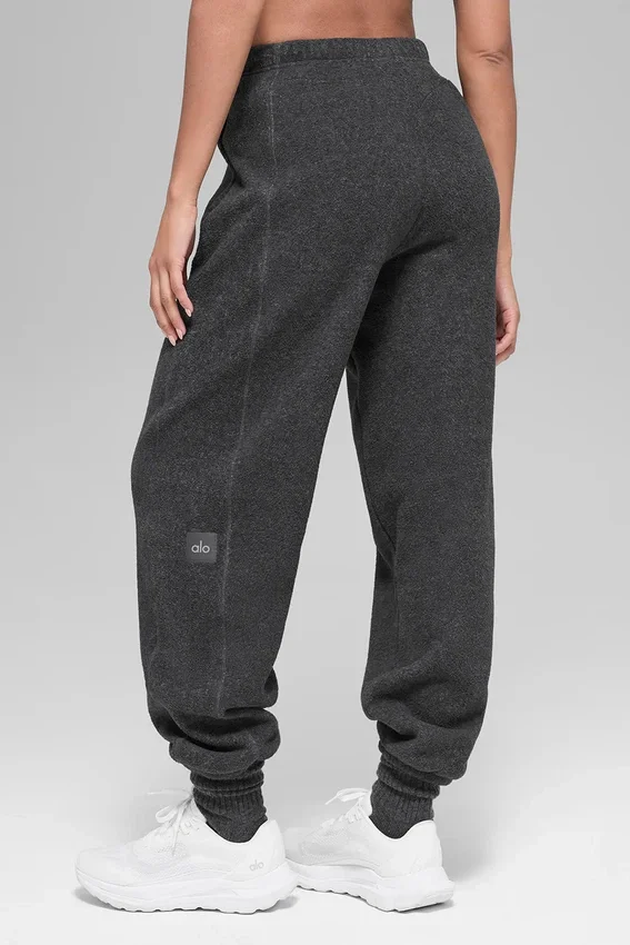 Polar Fleece High-Waist Retreat Jogger – Mørk melert grå