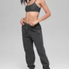 Polar Fleece High-Waist Retreat Jogger – Mørk melert grå
