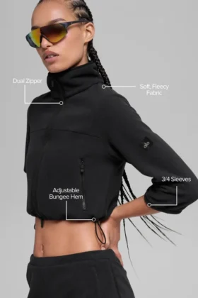 Polar Fleece Retreat kort jakke – svart