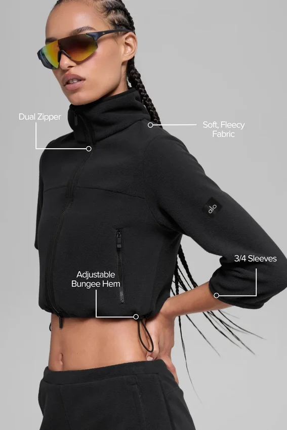 Polar Fleece Retreat kort jakke – svart