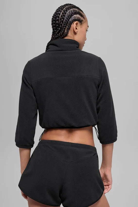 Polar Fleece Retreat kort jakke – svart