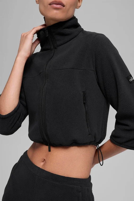 Polar Fleece Retreat kort jakke – svart