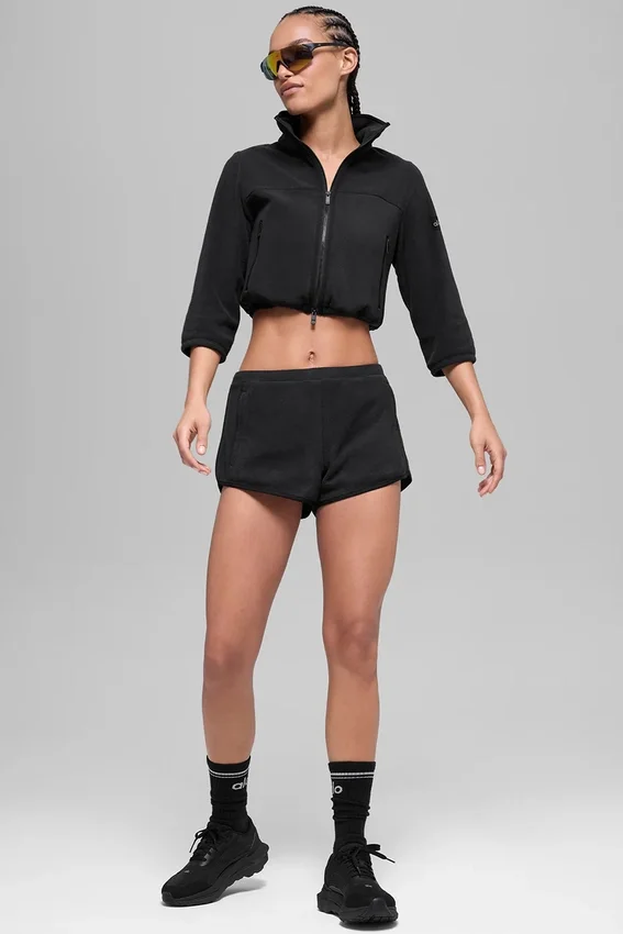 Polar Fleece Retreat kort jakke – svart