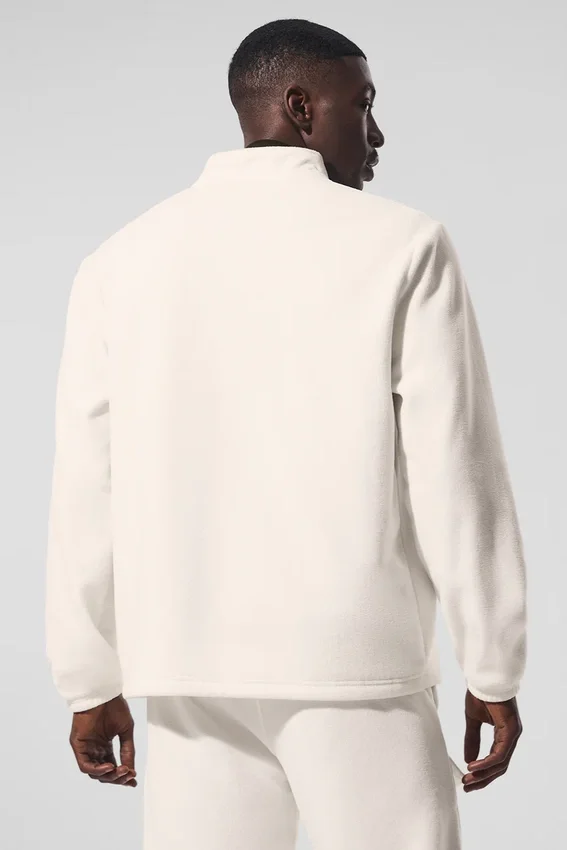 Polar Fleece Ridge-jakke med full glidelås – elfenben