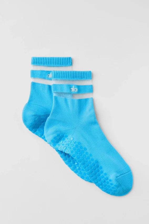 Pulse Grip-sokker for kvinner – azurblå