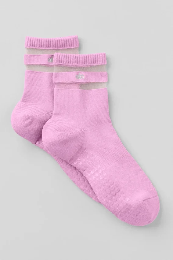 Pulse Grip-sokker for kvinner – Candy Heart Pink
