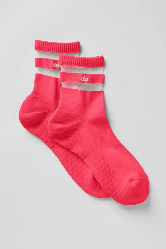 Pulse Grip-sokker for kvinner – Candy Red