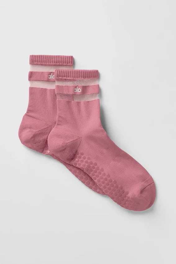 Pulse Grip-sokker for kvinner – Pink Wild Rose